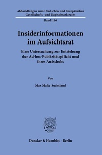 Abbildung von: Insiderinformationen im Aufsichtsrat - Duncker & Humblot