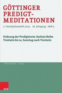 Bild vergrößern Bild: Göttinger Predigtmeditationen - Vandenhoeck & Ruprecht
