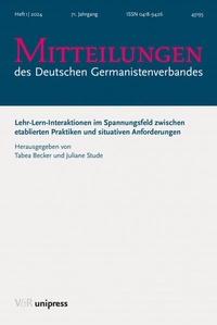 Abbildung von: Mitteilungen des Deutschen Germanistenverbandes - V&R unipress
