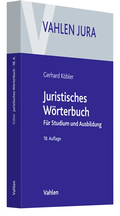 Cover: Juristisches W&ouml;rterbuch - Vahlen