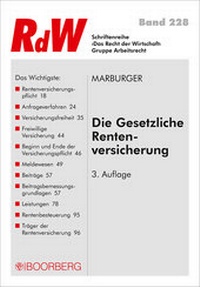 Abbildung von: Die Gesetzliche Rentenversicherung - Boorberg