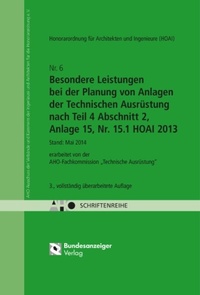 Abbildung von: HOAI - Besondere Leistungen bei der Planung von Anlagen der Technischen Ausrüstung nach Teil 4 Abschnitt 2, Anlage 15, Nr. 15.1 HOAI 2013 - Reguvis Fachmedien