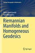 Bild: Riemannian Manifolds and Homogeneous Geodesics - Springer