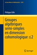 Cover: Groupes alg&eacute;briques semi-simples en dimension cohomologique =2 - Springer