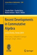 Cover: Recent Developments in Commutative Algebra - Springer