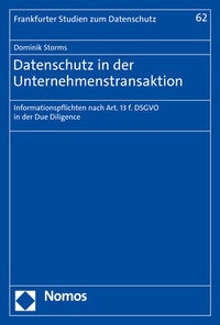 Abbildung von: Datenschutz in der Unternehmenstransaktion - Nomos