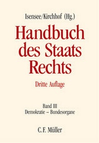 Abbildung von: Handbuch des Staatsrechts der Bundesrepublik Deutschland - Band III - C.F. Müller