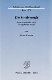 Abbildung von: Der Schulversuch - Duncker & Humblot