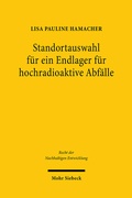 Abbildung von: Standortauswahl für ein Endlager für hochradioaktive Abfälle - Mohr Siebeck
