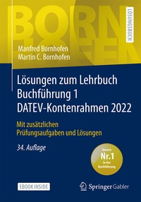 Abbildung von: Lösungen zum Lehrbuch Buchführung 1 DATEV-Kontenrahmen 2022 - Springer Gabler