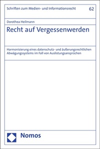 Abbildung von: Recht auf Vergessenwerden - Nomos