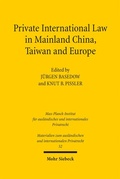 Cover: Private International Law in Mainland China, Taiwan and Europe - Mohr Siebeck