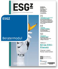 Cover: ESGZ - Fachzeitschrift f&uuml;r Nachhaltigkeit und Recht - Fachmedien Otto Schmidt