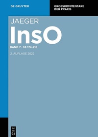 Abbildung von: Insolvenzordnung: InsO - De Gruyter