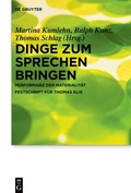Cover: Dinge zum Sprechen bringen - De Gruyter