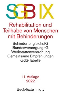 Abbildung von: SGB IX Rehabilitation und Teilhabe von Menschen mit Behinderungen - dtv