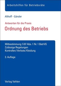 Abbildung von: Ordnung des Betriebs - Vahlen