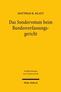 Abbildung von: Das Sondervotum beim Bundesverfassungsgericht - Mohr Siebeck