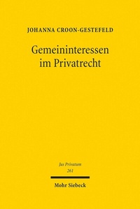 Abbildung von: Gemeininteressen im Privatrecht - Mohr Siebeck