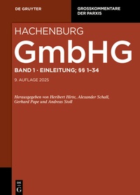 Abbildung von: GmbHG: Gesetz betreffend die Gesellschaften mit beschränkter Haftung  - De Gruyter
