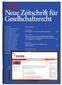 Abbildung: "NZG - Neue Zeitschrift für Gesellschaftsrecht"