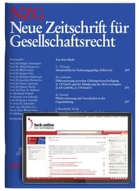 Abbildung von: NZG - Neue Zeitschrift für Gesellschaftsrecht - C.H.BECK