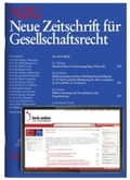 Cover: NZG - Neue Zeitschrift f&uuml;r Gesellschaftsrecht - C.H.BECK
