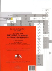 Abbildung von: DürckheimRegister® SARTORIUS, Gesetze und §§, OHNE Stichworte - Dürckheim Verlag