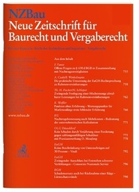 Abbildung von: NZBau Neue Zeitschrift für Baurecht und Vergaberecht - C.H.BECK