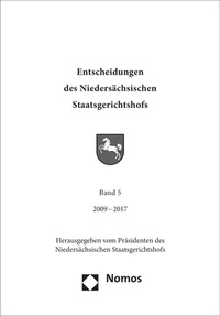 Abbildung von: Entscheidungen des Niedersächsischen Staatsgerichtshofs - Nomos