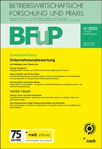 Abbildung von: Unternehmensbewertung - BFuP 4/2022 - NWB