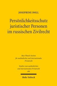 Bild: Persönlichkeitsschutz juristischer Personen im russischen Zivilrecht - Mohr Siebeck