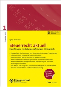 Abbildung von: Steuerrecht aktuell 1/2022 - NWB