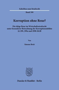Abbildung von: Korruption ohne Reue? - Duncker & Humblot