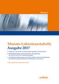 Abbildung von: Monats-Lohnsteuertabelle 2017 - Rehm