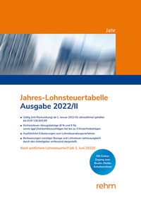 Abbildung von: Jahres-Lohnsteuertabelle 2022/II - Rehm