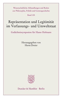 Abbildung von: Repräsentation und Legitimität im Verfassungs- und Umweltstaat - Duncker & Humblot