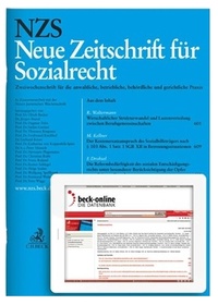 Abbildung von: NZS - Neue Zeitschrift für Sozialrecht - C.H.BECK
