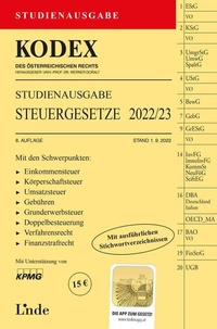 Abbildung von: KODEX Studienausgabe Steuergesetze 2022/23 - Linde