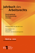 Cover: Jahrbuch des Arbeitsrechts 59 - Erich Schmidt Verlag
