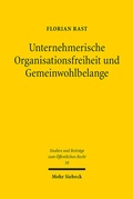 Cover: Unternehmerische Organisationsfreiheit und Gemeinwohlbelange - Mohr Siebeck