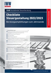 Abbildung von: Checkliste Steuergestaltung 2022/2023 - IWW Institut für Wissen in der Wirtschaft