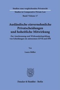 Bild: Ausländische einvernehmliche Privatscheidungen und hoheitliche Mitwirkung - Duncker & Humblot