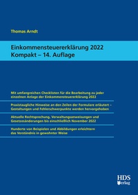 Abbildung von: Einkommensteuererklärung 2022 Kompakt - HDS