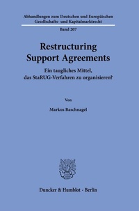 Abbildung von: Restructuring Support Agreements - Duncker & Humblot