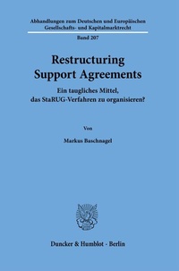 Abbildung von: Restructuring Support Agreements - Duncker & Humblot