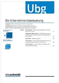 Abbildung von: Die Unternehmensbesteuerung - Ubg - Otto Schmidt Verlag