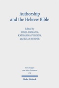 Cover: Authorship and the Hebrew Bible - Mohr Siebeck
