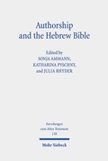 Cover: Authorship and the Hebrew Bible - Mohr Siebeck