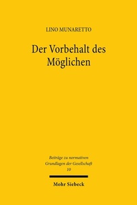 Abbildung von: Der Vorbehalt des Möglichen - Mohr Siebeck